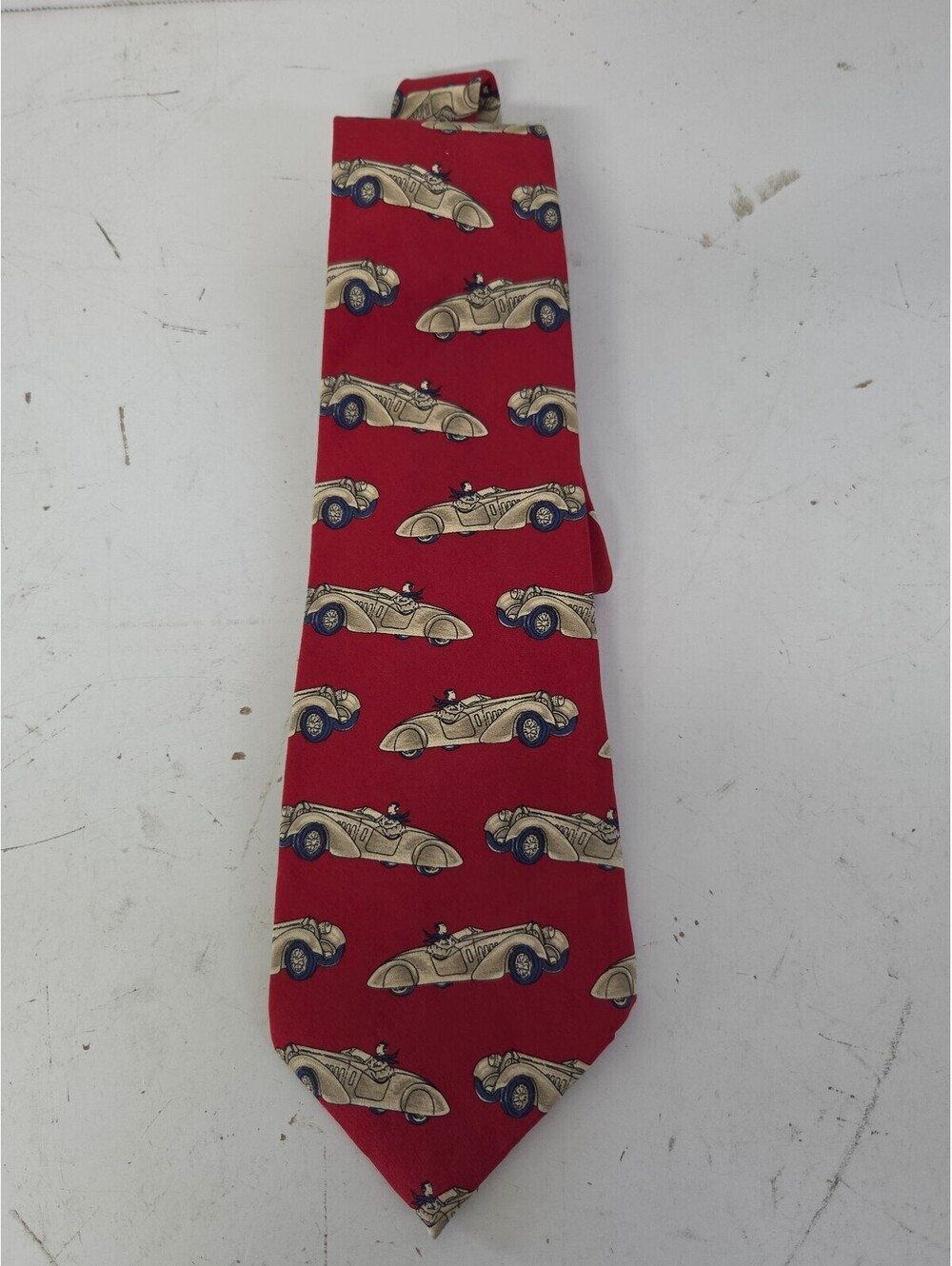 Polo by Ralph Lauren Red Tie with Classic Car Pattern